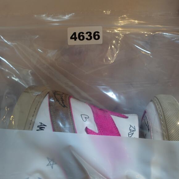 Zadig & Voltaire Sneakers Womens Size 38 White Pink Graffiti High Top Side Zip - Picture 8 of 8